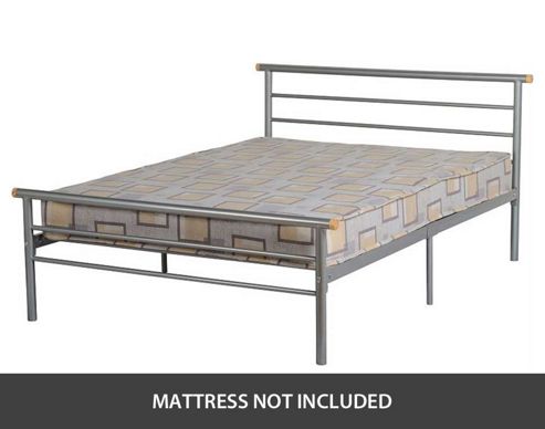 Image of Valufurniture Orion 4 0 Inch Small Double Bed In Silver