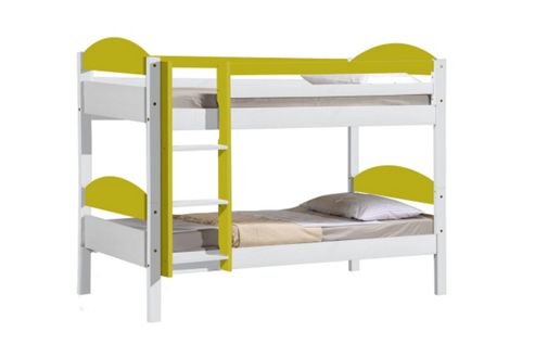 Image of Maximus Bunk Bed 3ft White With Lime Details
