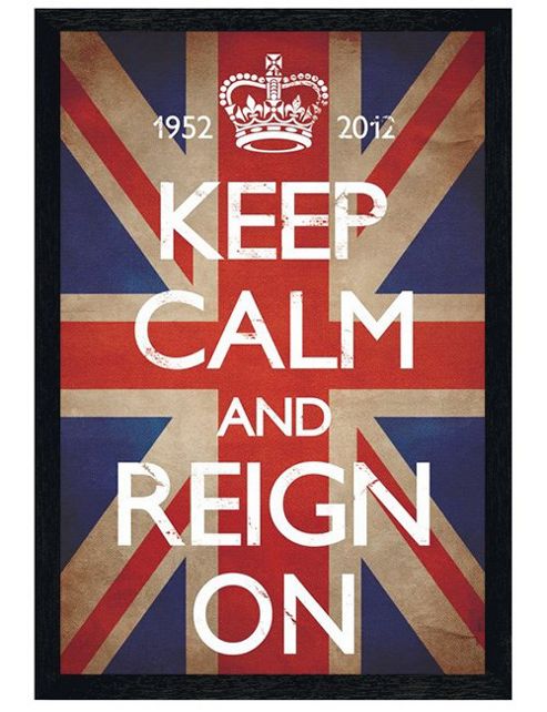 Image of Keep Calm & Carry On Black Wooden Framed Keep Calm & Reign On Poster
