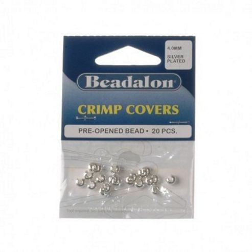 Image of Beadalon Crimpcover 4mm Silver Plate 20pcs