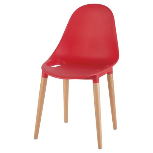 Image of Palermo Stacking Chair, Red & Wood