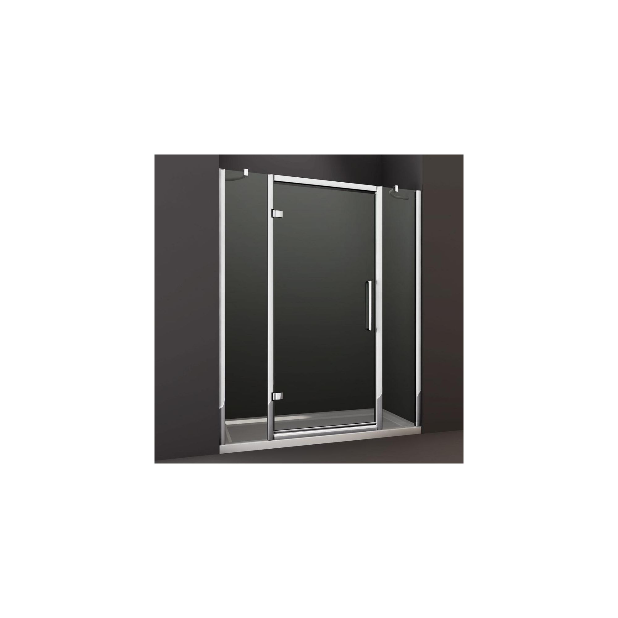 Merlyn Series 8 Double Inline Hinged Shower Door, 1200mm Wide, Chrome Frame, 8mm Glass at Tesco Direct