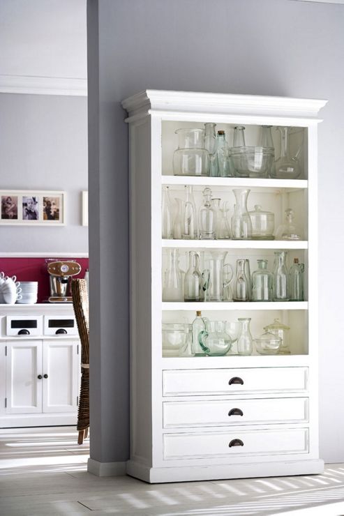 Image of Whitehaven Painted Bookcase With 3 Drawers