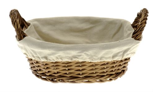 Image of Wicker Valley Bread Basket With Calico Lining