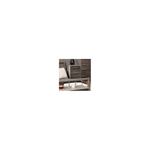 Image of Welcome Furniture Contrast 3 Drawer Bedside Cabinet - Mushroom