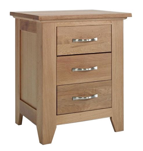 Image of Sherwood Oak Bedside 3 Drawer