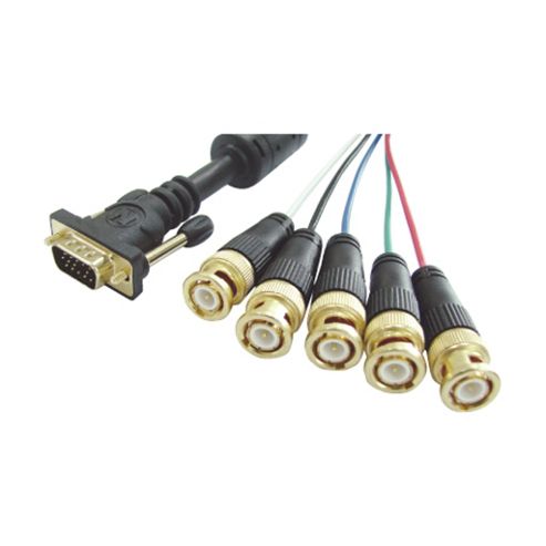 Image of Nikkai Vga Male 15-pin To 5-bnc Pc Monitor Cable 3m