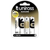Uniross U0214698 AA LR6 Alkaline Batteries 4-Pack