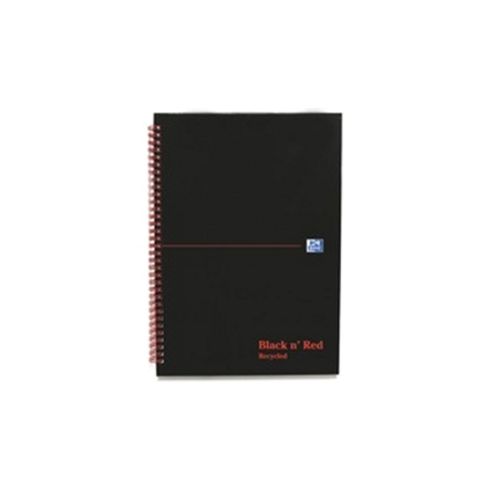 Image of Black N Red Book Wirebound Recycled 90gsm 192pp A5 Ref 100080113 [pack 5]