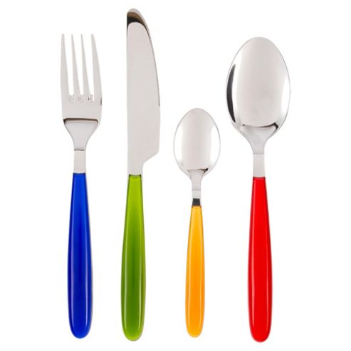 Image of Tesco Croft Plastic Handle Cutlery Set, 16 Piece