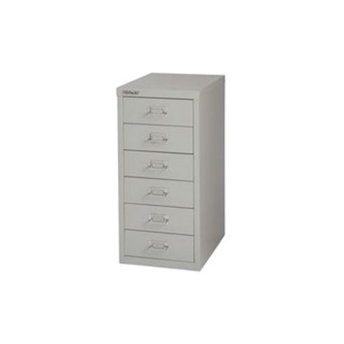 Image of Bisley Multi-drawer Cabinet 29 Inches 6 Drawer Non-locking Grey 29/6 H296nl-073