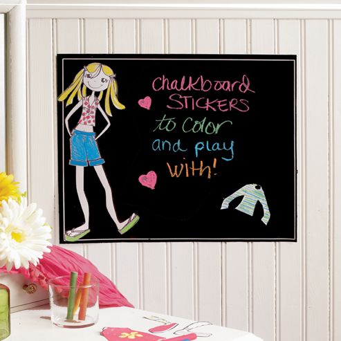 Image of Funky Chick Dress Up Chalkboard Wall Sticker