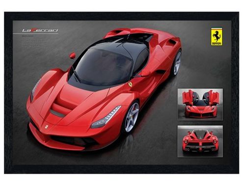 Image of Ferrari Black Wooden Framed Laferrari Poster