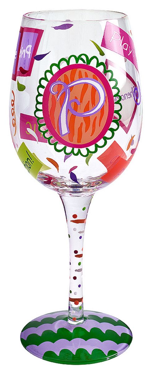 Image of Lolita Wine Glass - Letter P