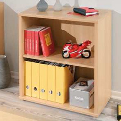 Image of 2 Tier Modern Storage Shelves - Beech