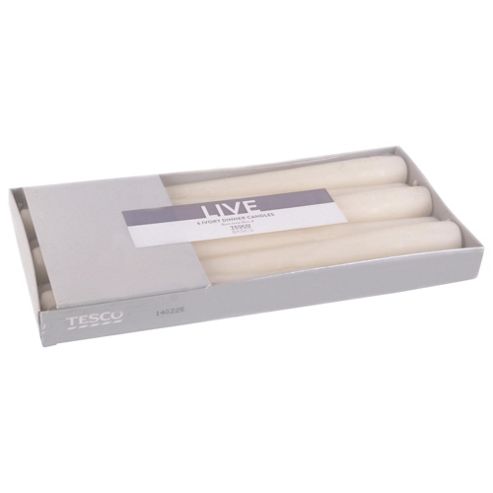 Image of Tesco Dinner Candles 6 Pack, Ivory