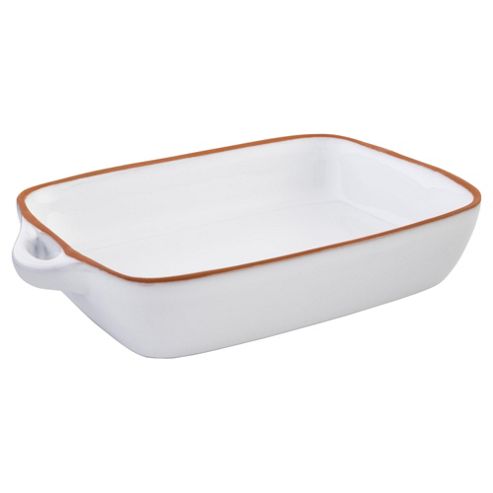 Image of Terracotta Rim Roaster, Small, White
