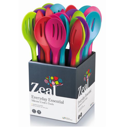 Image of Zeal Silicone Draining Spoon 29cm Mixed Colours