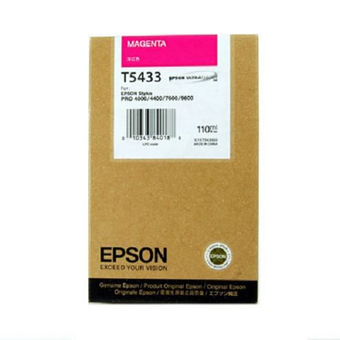 Image of Epson Ultrachrome T5433 Magenta Ink Cartridge (110ml) For Epson Stylus Pro Photo 7600