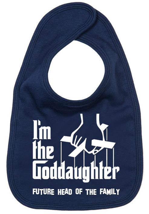 Image of Dirty Fingers I'm The Goddaughter Future Head Of The Family Bib Navy