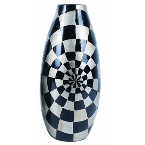 Image of Shine - Glazed Ceramic Decorative Vase - Checked