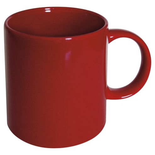 Image of Tesco Plain Single Stoneware Mug, Red