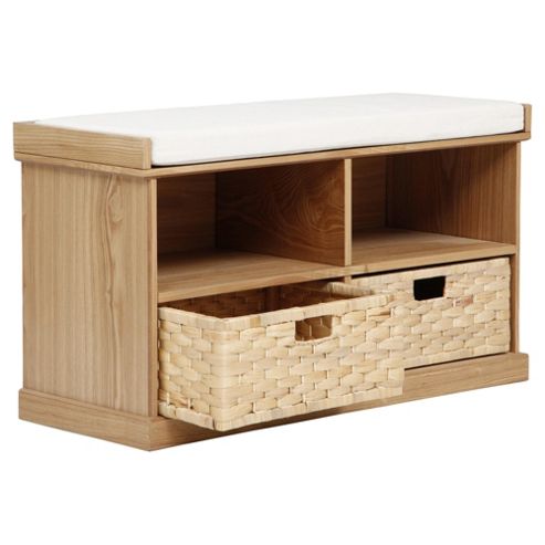Image of Suffolk Woven Storage Hall Bench, Natural