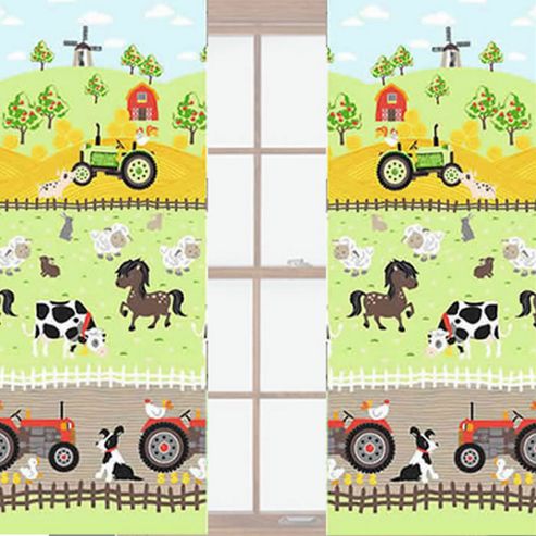 Image of Apple Tree Farm, Childrens Curtains 72s - Multi