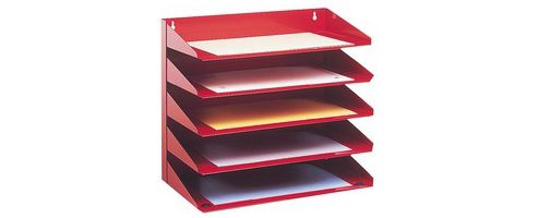 Image of Avery 5-tier Steel Letter Rack Red 605