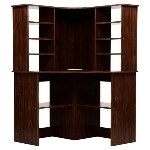 Image of Fraser Corner Desk With Hutch Walnut