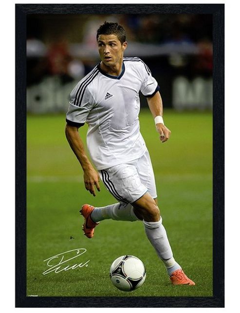 Image of Black Wooden Framed Cristiano Ronaldo Poster