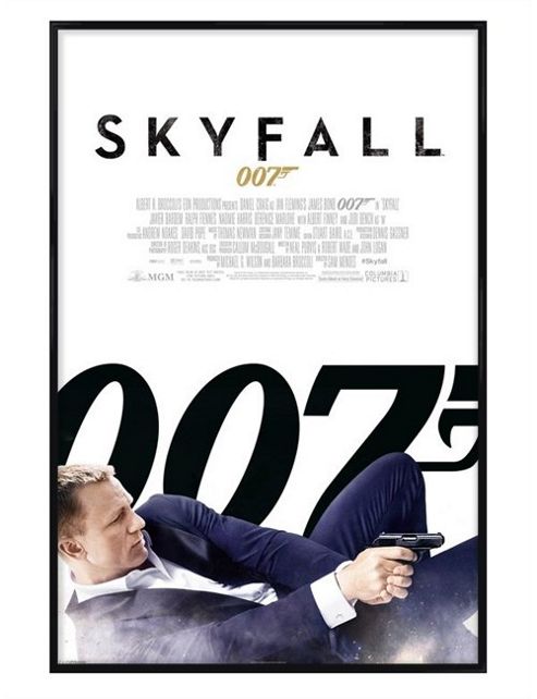 Image of Gloss Black Framed James Bond Skyfall Poster
