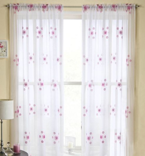 Image of Adelaide Rod Pocket Voile Panel - Pink