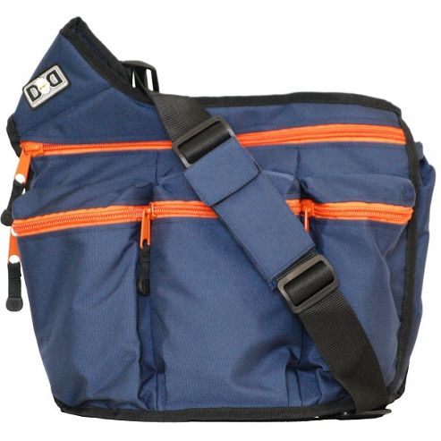 Image of Diaper Dude Original Messenger I Changing Bag Navy/orange