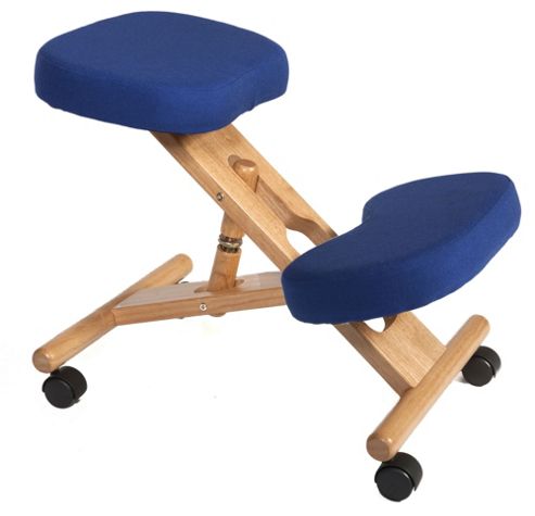 Image of Modal Kneeling Chair With Wood Frame - Blue