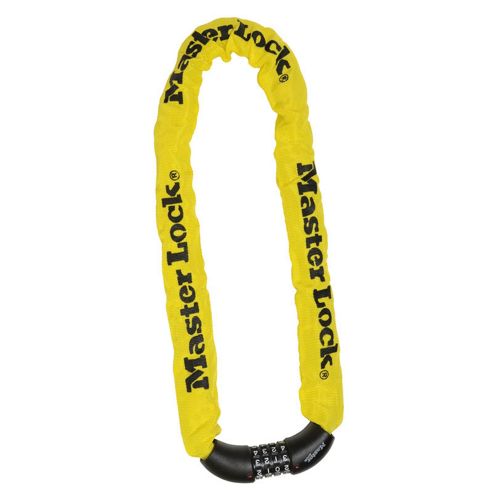 Image of Master Lock Street Flexium 900mm Integrated Combination Chain Lock Yellow