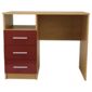Jazz 3 Drawer Desk Oak & Red Gloss