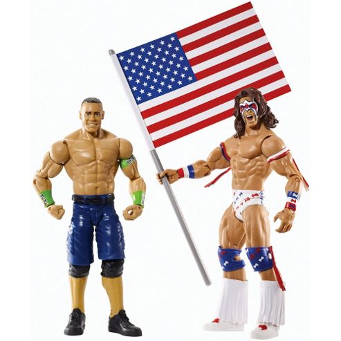 Image of Wwe Battle Pack Series #31 - John Cena Vs. Ultimate Warrior With Usa Flag Figure Two-pack