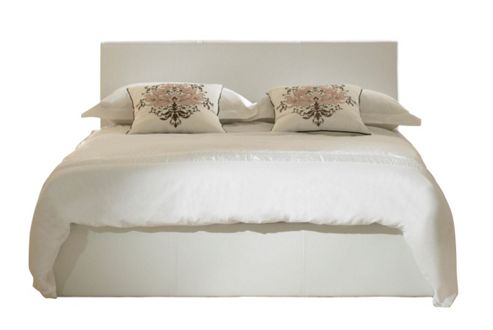 Image of Homestead Living Vittone Ottoman Bed Frame - White - Double (4' 6")