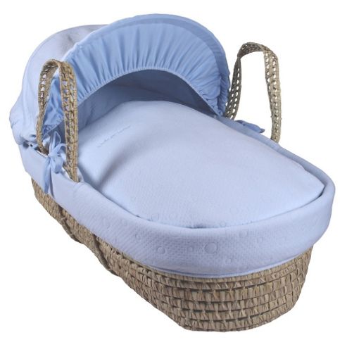 Image of Clair De Lune Palm Moses Basket (cotton Candy Blue)