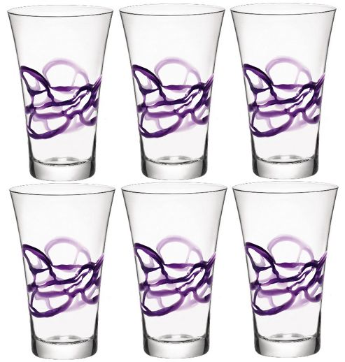 Image of Bormioli Rocco Ceralacca Hiball Glasses - 380ml - 12.75oz - Purple - Set Of 6