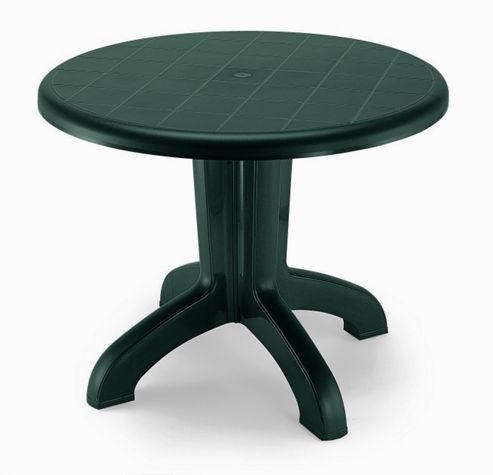 Image of Scab Daytona Round Iron Dining Table - Forest Green