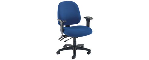 Image of Avior Heavy Duty Medium Back Chair With Lumbar Blue Kf72251