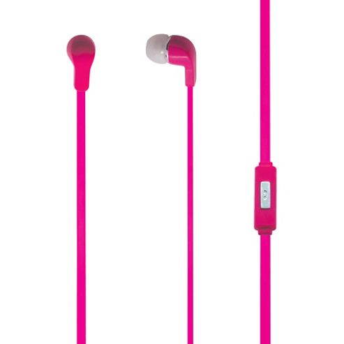 Image of Mitec Style Neon Earphones With Flat Cables Pink