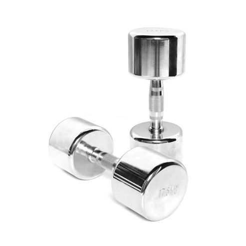Image of Body Power 17.5kg Ergo Chrome Dumbbells (x2)