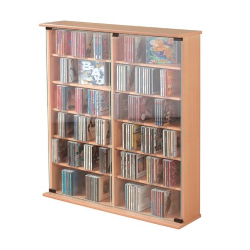Image of Vcm Roma Double Cd/dvd Storage Tower - Beech