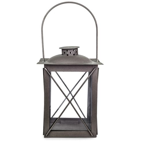 Image of 'farol' Charcoal Grey Metal Traditional 20cm Garden Lantern With Handle