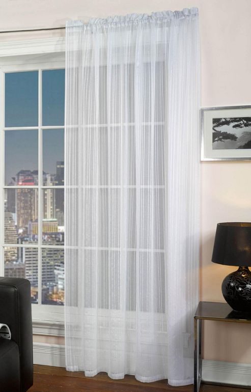 Image of Isabella Slot Top Voile Curtain Panel - White