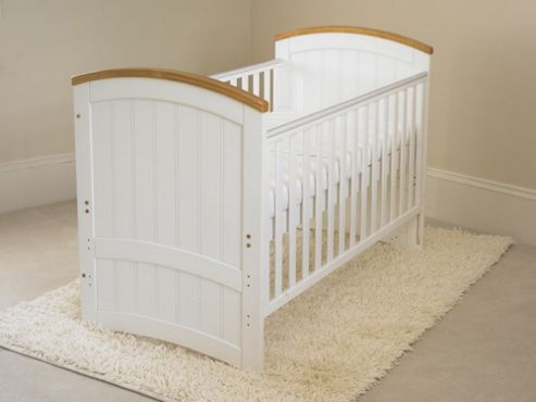 Image of Tutti Bambini Barcelona Dropside Cot In Beech/white