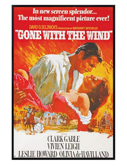 Image of Gone With The Wind Gloss Black Framed Vivian Leigh Is Scarlett O'hara Poster